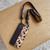 Cat Ear Leopard Print TPU Straight Edge Protective Case with Lanyard