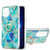 Electroplating Splicing Marble Pattern Dual-side IMD TPU Shockproof Case with Ring Holder
