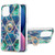 Electroplating Splicing Marble Pattern Dual-side IMD TPU Shockproof Case with Ring Holder