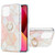 Electroplating Splicing Marble Pattern Dual-side IMD TPU Shockproof Case with Ring Holder