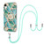 Electroplating Splicing Marble Flower Pattern TPU Shockproof Case with Lanyard