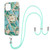 Electroplating Splicing Marble Flower Pattern TPU Shockproof Case with Lanyard