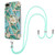 Electroplating Splicing Marble Flower Pattern TPU Shockproof Case with Lanyard