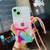 Hollow Marble Pattern TPU Precise Hole Protective Case with Neck Strap Rope