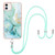 Electroplating Marble Pattern IMD TPU Shockproof Case with Neck Lanyard