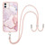 Electroplating Marble Pattern IMD TPU Shockproof Case with Neck Lanyard