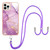 Electroplating Marble Pattern IMD TPU Shockproof Case with Neck Lanyard