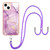 Electroplating Marble Pattern IMD TPU Shockproof Case with Neck Lanyard