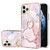 Electroplating Marble Pattern IMD TPU Shockproof Case with Ring Holder