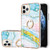 Electroplating Marble Pattern IMD TPU Shockproof Case with Ring Holder