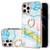 Electroplating Marble Pattern IMD TPU Shockproof Case with Ring Holder