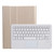 A07B-A Lambskin Texture Square Keycap Bluetooth Keyboard Leather Case with Touch Control For iPad