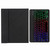 H-102S3 Tri-color Backlight Bluetooth Keyboard Leather Case with Rear Three-fold Holder