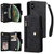 Rivet Buckle 9 Cards Three Fold Leather Phone Case
