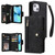 Rivet Buckle 9 Cards Three Fold Leather Phone Case