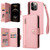 Rivet Buckle 9 Cards Three Fold Leather Phone Case