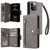 Rivet Buckle 9 Cards Three Fold Leather Phone Case