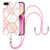 Electroplating Splicing Marble TPU Phone Case with Lanyard