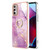 Electroplating Marble Pattern TPU Phone Case with Ring