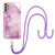 Electroplating Marble Pattern TPU Phone Case with Lanyard