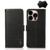 KHAZNEH Side-Magnetic Litchi Genuine Leather RFID Phone Case