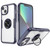 Shockproof Transparent TPU + Acrylic Protective Phone Case with Ring Holder