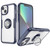 Shockproof Transparent TPU + Acrylic Protective Phone Case with Ring Holder