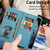 Multi-card Slots Laser Carving Glitter Zipper Leather Case