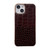 Crocodile Texture Genuine Leather Nano Electroplating Phone Case
