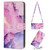 Crossbody Painted Marble Pattern Leather Phone Case