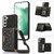 Three-fold RFID Leather Phone Case with Lanyard