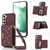 Three-fold RFID Leather Phone Case with Lanyard