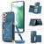 Three-fold RFID Leather Phone Case with Lanyard