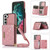 Three-fold RFID Leather Phone Case with Lanyard