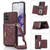 Three-fold RFID Leather Phone Case with Lanyard