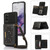 Three-fold RFID Leather Phone Case with Lanyard