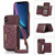 Three-fold RFID Leather Phone Case with Lanyard