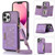 Three-fold RFID Leather Phone Case with Lanyard