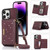 Three-fold RFID Leather Phone Case with Lanyard