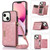 Three-fold RFID Leather Phone Case with Lanyard