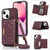 Three-fold RFID Leather Phone Case with Lanyard
