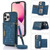 Three-fold RFID Leather Phone Case with Lanyard