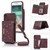 Three-fold RFID Leather Phone Case with Lanyard