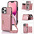 Three-fold RFID Leather Phone Case with Lanyard