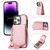 Rhombic Texture RFID Phone Case with Lanyard & Mirror