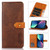 KHAZNEH Dual-color Cowhide Texture Flip Leather Phone Case