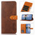 KHAZNEH Dual-color Cowhide Texture Flip Leather Phone Case