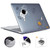 For MacBook Air 13.6 2022/2024 A2681 (M2) / A3113 (M3) ENKAY Hat-Prince 3 in 1 Spaceman Pattern Laotop Protective Crystal Case with TPU Keyboard Film / Anti-dust Plugs