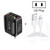 F002C QC3.0 USB + USB 2.0 LED Digital Display Fast Charger with USB to 8 Pin Data Cable, US Plug