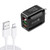 F002C QC3.0 USB + USB 2.0 LED Digital Display Fast Charger with USB to 8 Pin Data Cable, US Plug